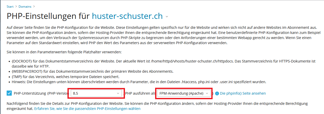 PHP Version und Konfiguration anpassen METANET.png