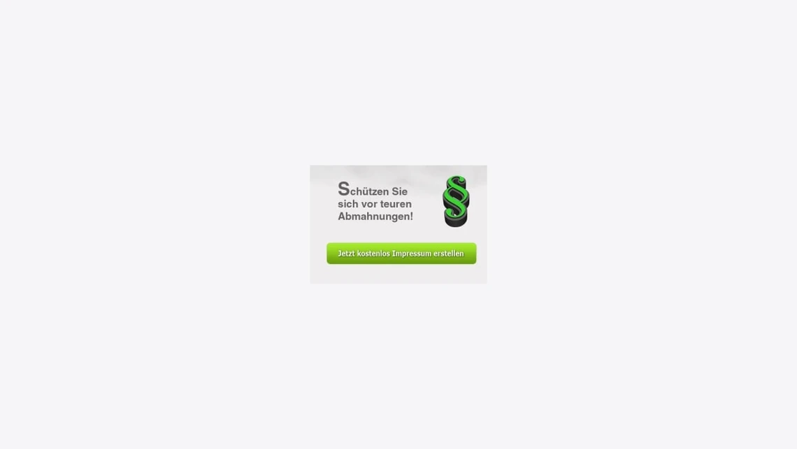 Kleines Werbebanner mit weißem Hintergrund, schwarzem Text, grünem Button und rechts einem grünen Symbol.