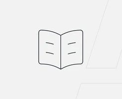 Offenes Buch-Symbol mit zwei Seiten und kurzen Linien, schwarze Konturen auf hellgrauem Hintergrund.