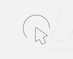 Heller Hintergrund mit Mauscursor-Pfeil, einer Kreislinie und hellen geometrischen Formen im Hintergrund.